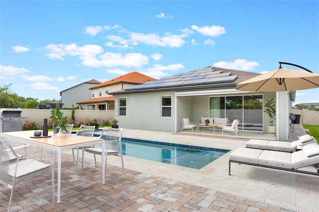 1740 Standing Rock Cir, Oakland, FL 34787 - view of swimming pool featuring outdoor lounge area, a fenced backyard, a patio area, and outdoor dining space