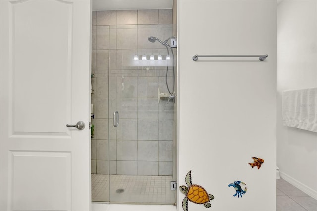 804 Glen Creek Ct, Fruitland Park, FL 34731 - full bathroom with tile patterned floors, a shower stall, and baseboards