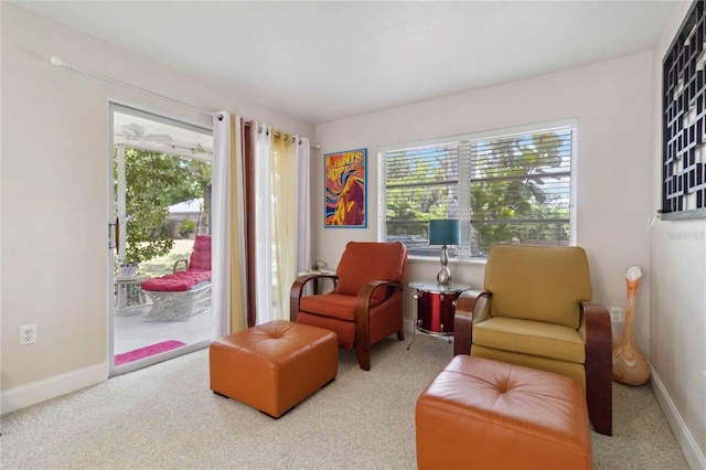 4549 Tippecanoe Trl Unit 20, Sarasota, FL 34233 - living area featuring healthy amount of natural light, carpet floors, and baseboards