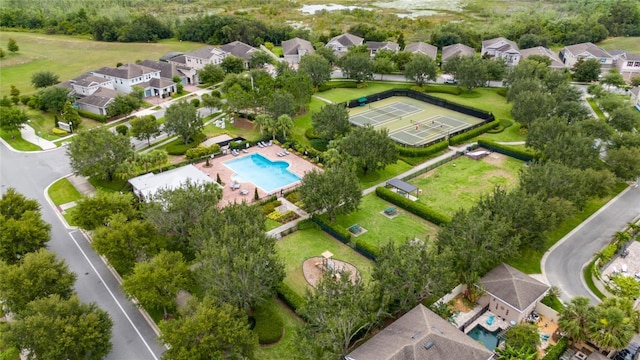 15693 Kinnow Mandarin Ln, Winter Garden, FL 34787 - aerial perspective of suburban area featuring a pool area