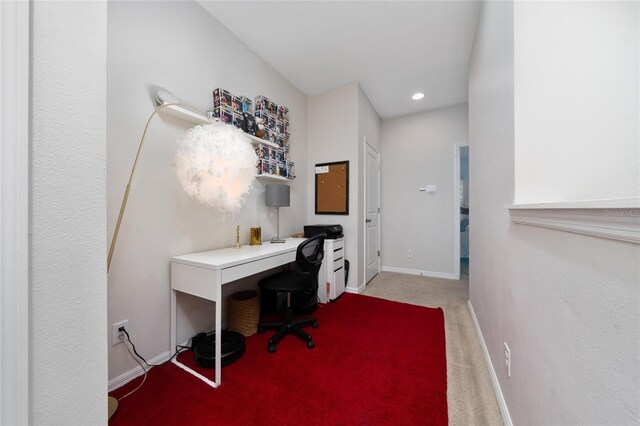 15693 Kinnow Mandarin Ln, Winter Garden, FL 34787 - office featuring baseboards, light colored carpet, and recessed lighting