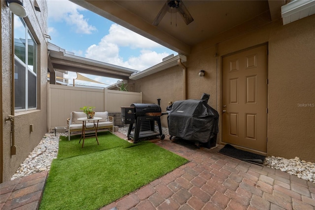 15693 Kinnow Mandarin Ln, Winter Garden, FL 34787 - view of yard with a ceiling fan and a patio area