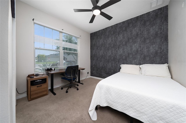 15693 Kinnow Mandarin Ln, Winter Garden, FL 34787 - carpeted bedroom with an office area, ceiling fan, and baseboards