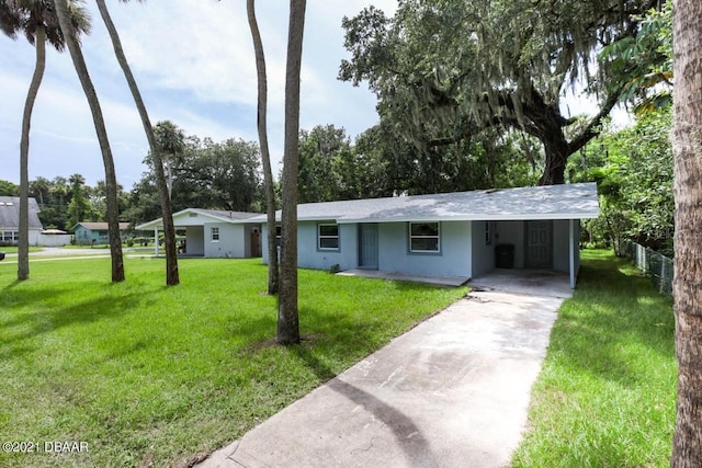 606 Washington St, Daytona Beach, FL 32114 - single story home with driveway, an attached carport, and stucco siding