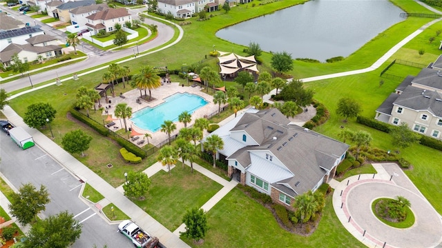 4952 Longmeadow Park St, Orlando, FL 32811 - aerial view of residential area with a pool area and a nearby body of water