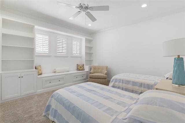 11018 Lake Butler Blvd, Windermere, FL 34786 - bedroom featuring light colored carpet, recessed lighting, and ceiling fan
