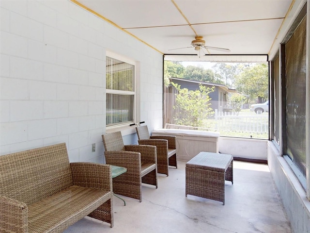720 Meadow St, Sanford, FL 32773 - sunroom / solarium featuring a ceiling fan