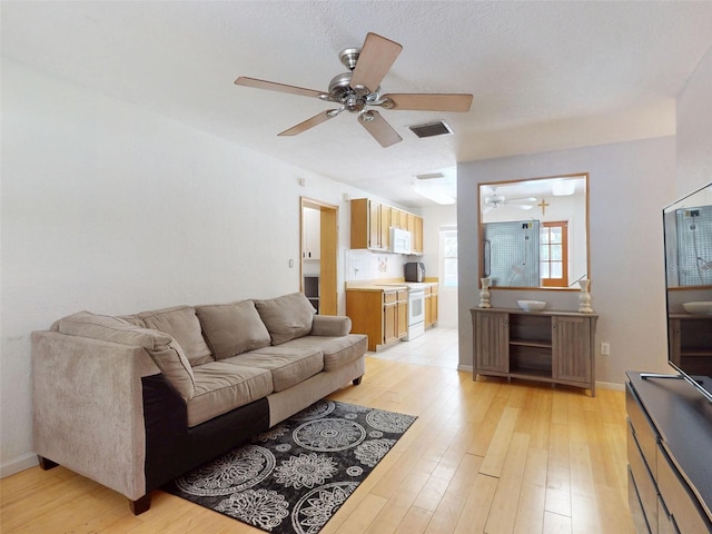 720 Meadow St, Sanford, FL 32773 - living room with a ceiling fan and light wood-type flooring