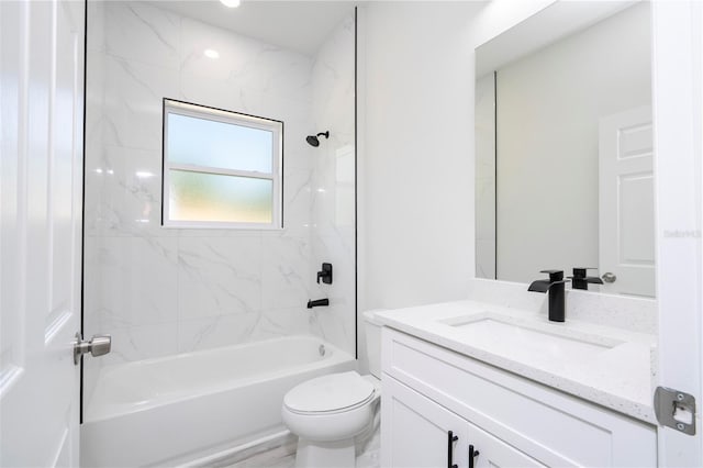 10333 N Halsey Way, Citrus Springs, FL 34434 - bathroom with vanity, toilet, and tub / shower combination