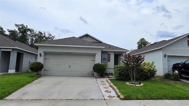 3202 Timber Hawk Cir, Ocoee, FL 34761 - single story home with an attached garage, a shingled roof, concrete driveway, and stucco siding