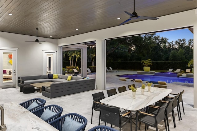 3428 Chaine Du Lac Blvd, Windermere, FL 34786 - view of patio / terrace with ceiling fan, an outdoor living space, and outdoor dining space