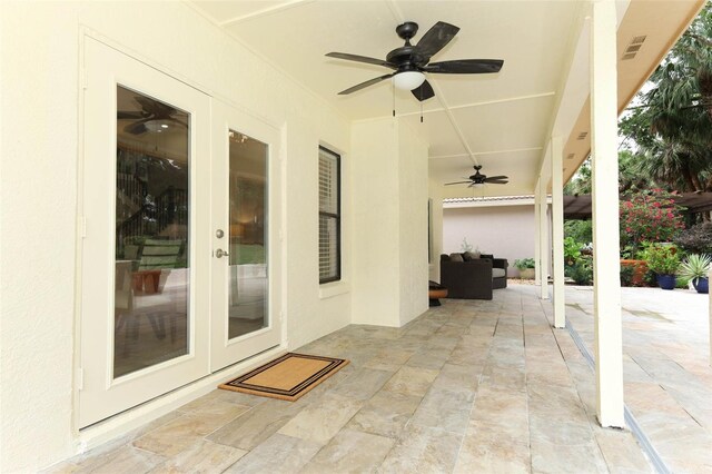 1364 Augusta National Blvd, Winter Springs, FL 32708 - view of patio / terrace with ceiling fan, french doors, and outdoor lounge area