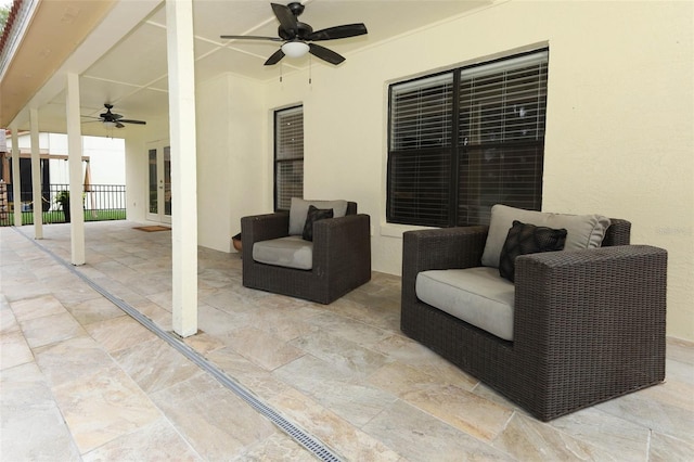 1364 Augusta National Blvd, Winter Springs, FL 32708 - view of patio / terrace featuring ceiling fan, french doors, and an outdoor living space