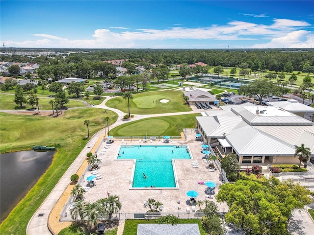 3944 Atrium Dr Unit 4, Orlando, FL 32822 - bird's eye view of a pool area and a golf course