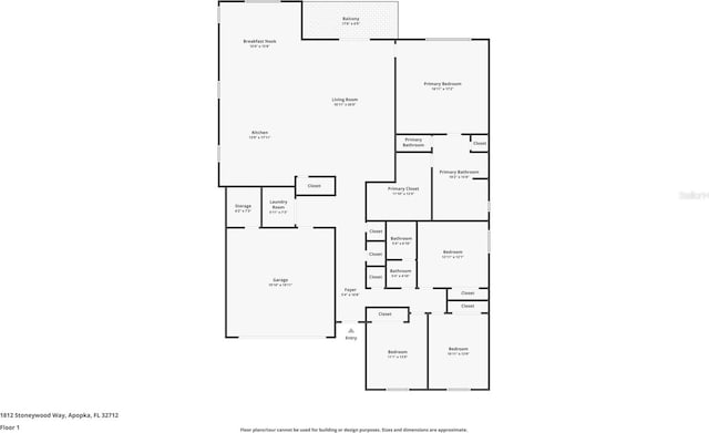 1812 Stoneywood Way, Apopka, FL 32712 - view of home floor plan