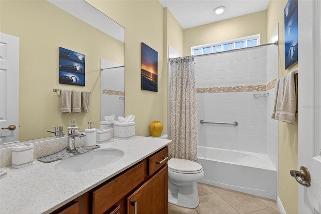 8336 SW 77th Ct, Ocala, FL 34476 - full bath with vanity, toilet, shower / bath combination with curtain, and tile patterned flooring