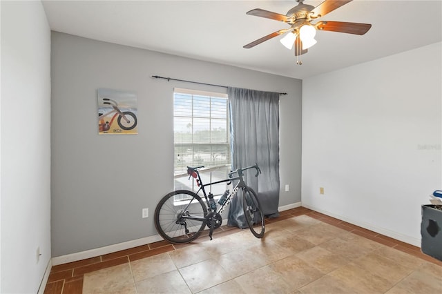 3000 Laurel Park Ln Unit 308, Kissimmee, FL 34741 - recreation room featuring ceiling fan, baseboards, and light tile patterned floors