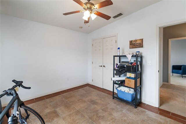 3000 Laurel Park Ln Unit 308, Kissimmee, FL 34741 - interior space with a ceiling fan, baseboards, and vaulted ceiling