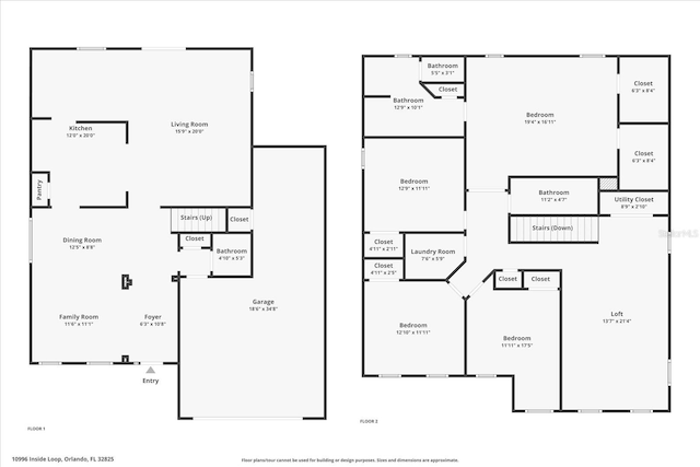 10996 Inside Loop, Orlando, FL 32825 - view of home floor plan