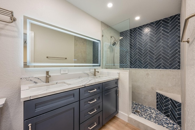 5108 Saint Albans Ave, Siesta Key, FL 34242 - bathroom with walk in shower and double vanity