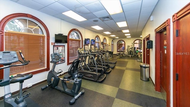 3214 Calabria Ave, Davenport, FL 33897 - gym with a drop ceiling