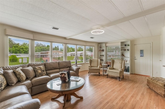 142 Florence Blvd, Debary, FL 32713 - living area featuring light wood finished floors and built in features