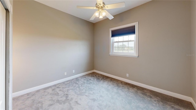 10809 Arrowtree Blvd, Clermont, FL 34715 - spare room featuring carpet floors, baseboards, and a ceiling fan