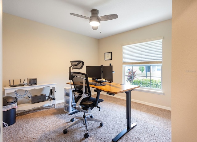 5416 Tessin Trl, Saint Cloud, FL 34771 - carpeted office with a ceiling fan and baseboards