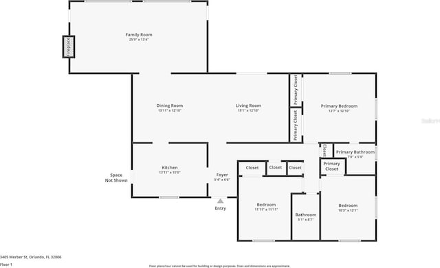 3405 Werber St, Orlando, FL 32806 - property floor plan