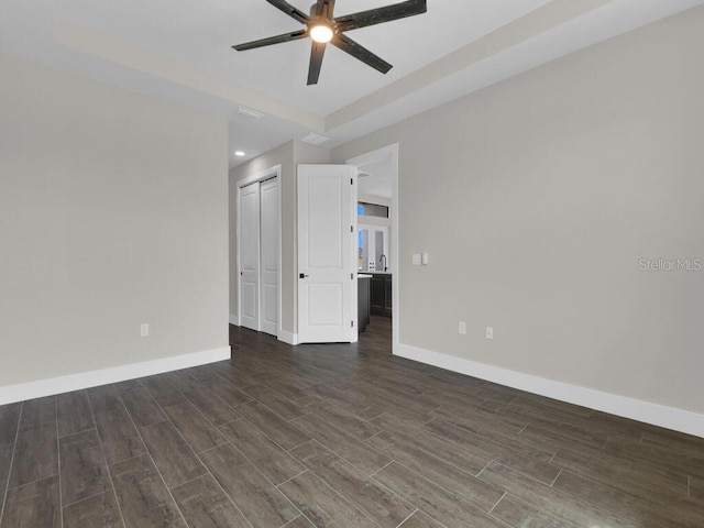 9257 King Hill St, Port Charlotte, FL 33981 - spare room with ceiling fan, dark wood finished floors, and recessed lighting
