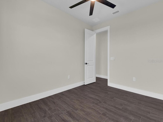 9257 King Hill St, Port Charlotte, FL 33981 - unfurnished room with a ceiling fan and dark wood finished floors
