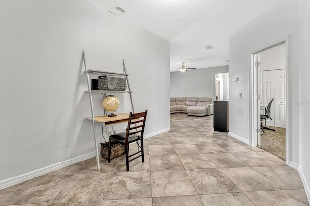 2681 Cabernet Cir, Ocoee, FL 34761 - dining area with ceiling fan, baseboards, and a textured ceiling