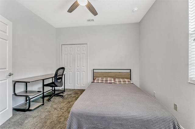 2681 Cabernet Cir, Ocoee, FL 34761 - bedroom with carpet flooring, a closet, and ceiling fan
