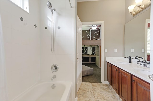 2681 Cabernet Cir, Ocoee, FL 34761 - full bath with  shower combination, double vanity, and ceiling fan