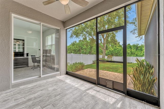 2681 Cabernet Cir, Ocoee, FL 34761 - unfurnished sunroom featuring a ceiling fan