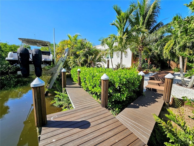 2408 Nassau St, Sarasota, FL 34231 - dock featuring boat lift and a water view
