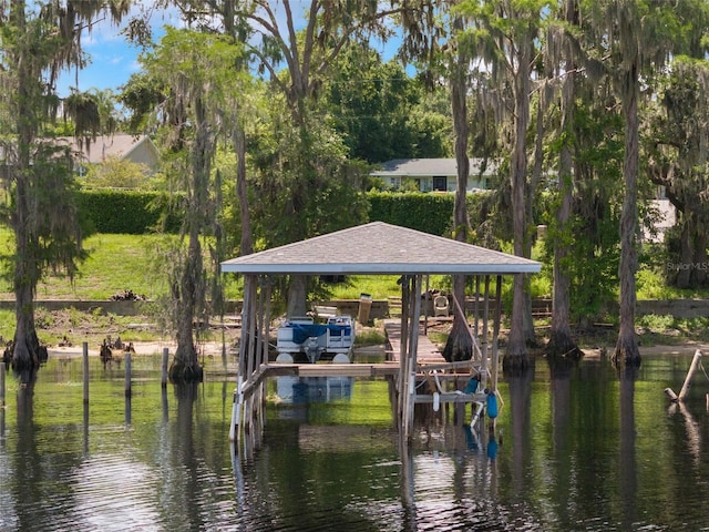 12130 Lakeshore Dr, Clermont, FL 34711 - dock with boat lift and a water view