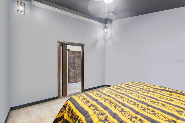 9774 Bohart Ct, Orlando, FL 32836 - bedroom featuring crown molding, light tile patterned flooring, and ceiling fan