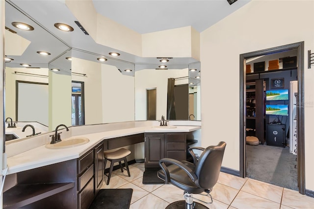 9774 Bohart Ct, Orlando, FL 32836 - bathroom with tile patterned flooring and double vanity