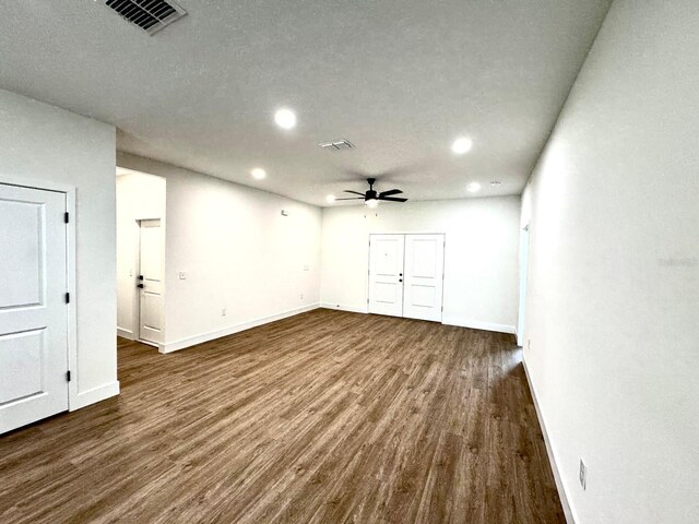 319 Anchovie Ct, Poinciana, FL 34759 - spare room with recessed lighting, a ceiling fan, dark wood-style flooring, and baseboards