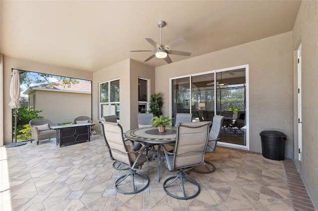 9426 Burnam Dr, Weeki Wachee, FL 34613 - view of patio featuring a ceiling fan and outdoor dining area