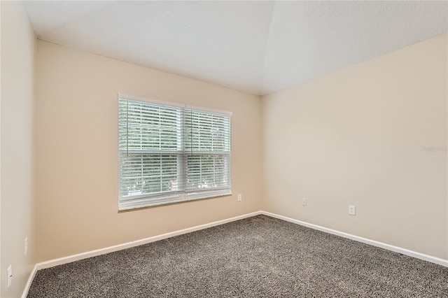 26622 Castleview Way, Wesley Chapel, FL 33544 - carpeted spare room featuring baseboards and vaulted ceiling