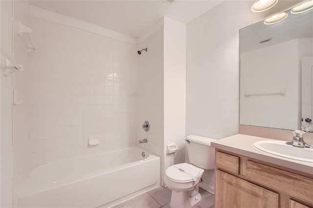 26622 Castleview Way, Wesley Chapel, FL 33544 - bathroom with tile patterned flooring, toilet, vanity, and  shower combination
