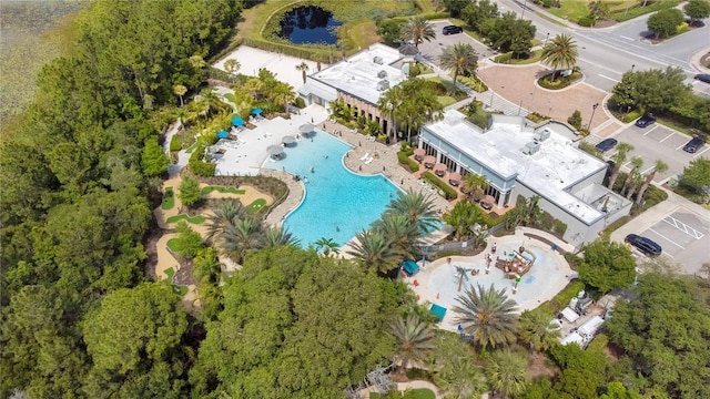 2363 Lancashire St, Davenport, FL 33896 - aerial overview of property's location with a pool area and a nearby body of water