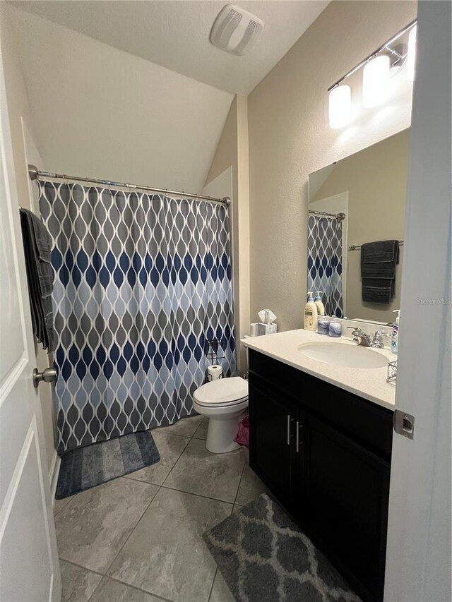 11097 N Folklore St, Winter Garden, FL 34787 - full bath featuring vaulted ceiling, vanity, toilet, and a shower with curtain