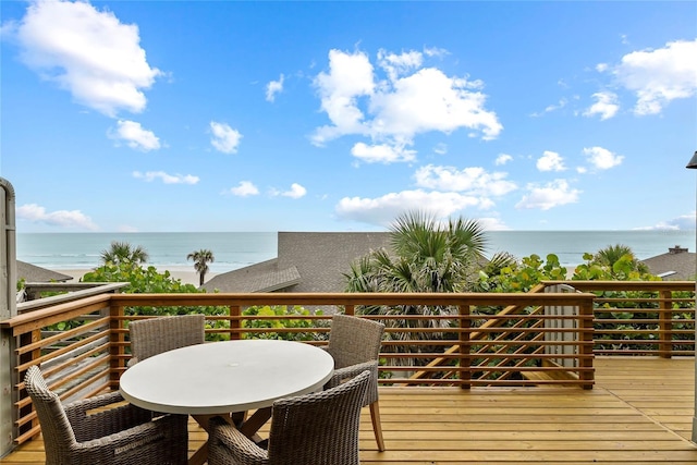 4365 S Atlantic Ave Unit B8, New Smyrna Beach, FL 32169 - wooden terrace featuring a water view