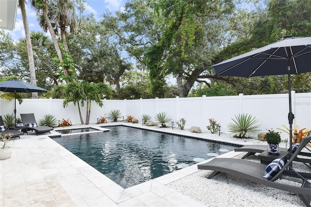 507 S Pine St, New Smyrna Beach, FL 32169 - view of swimming pool with a patio and a fenced backyard