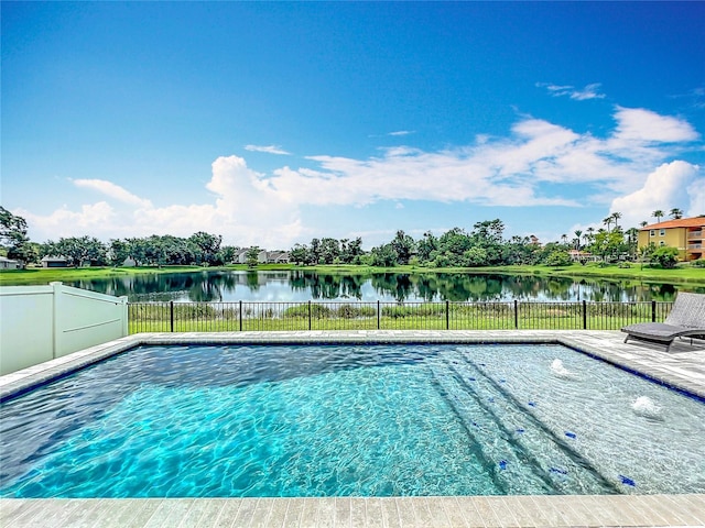 4993 Southlawn Ave, Orlando, FL 32811 - view of swimming pool featuring a water view and a fenced backyard