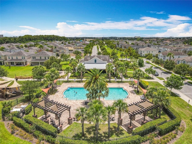 4993 Southlawn Ave, Orlando, FL 32811 - aerial perspective of suburban area with a pool area
