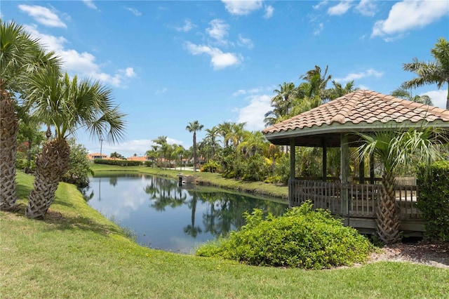 618 Manatee Bay Dr, Cape Canaveral, FL 32920 - water view with a gazebo